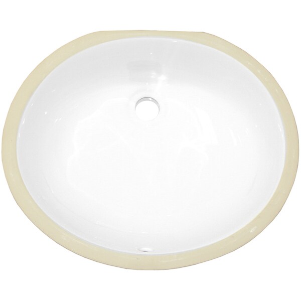 16.5 W CSA Oval Undermount Sink Set In White, Chrome Hardware